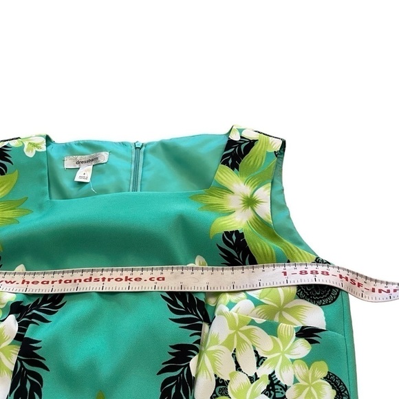 Green Tropical-floral Sheath/Shift Dress Summer by Dress Barn - Size 6 - Picture 10 of 12